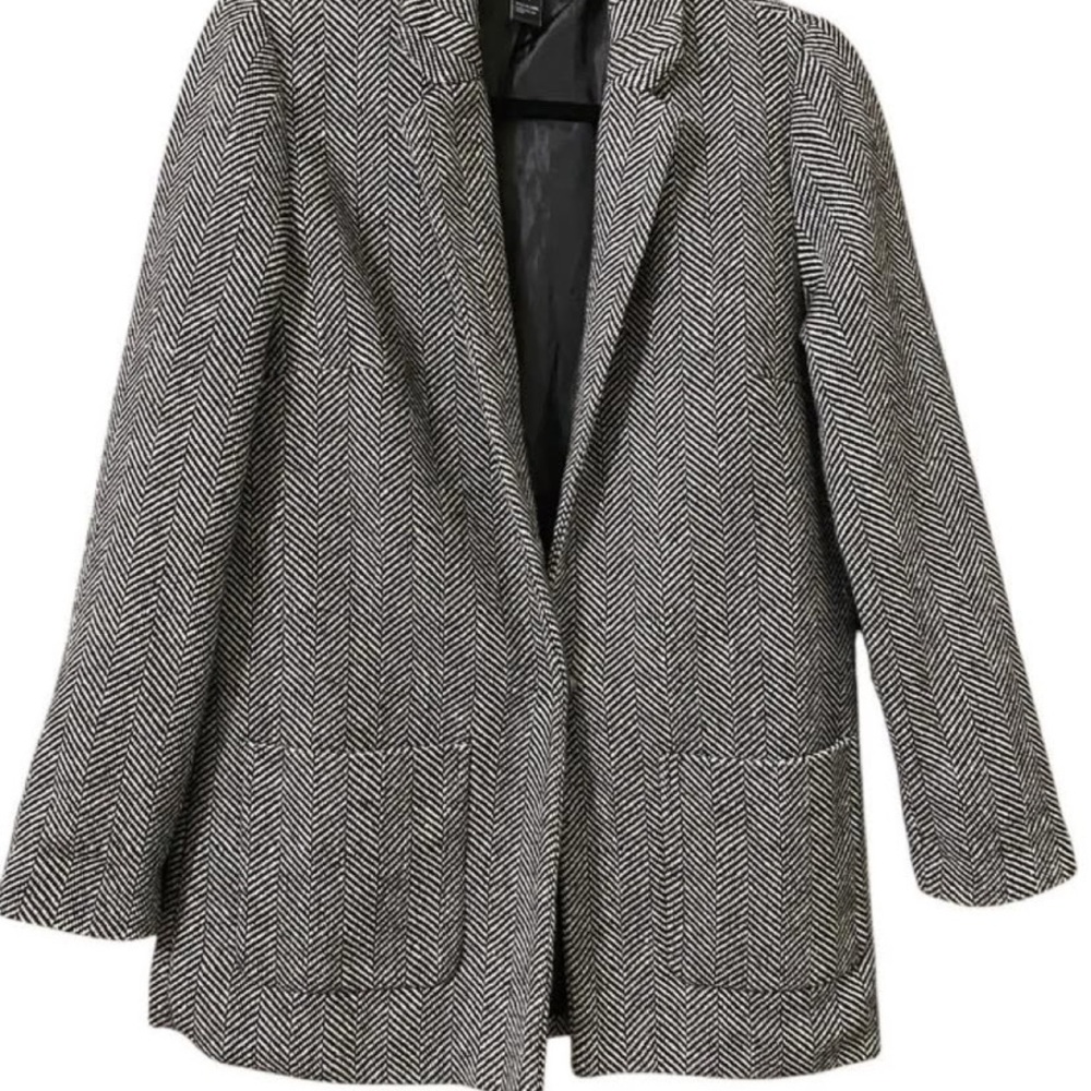 Women's Black and White Herringbone Jacket